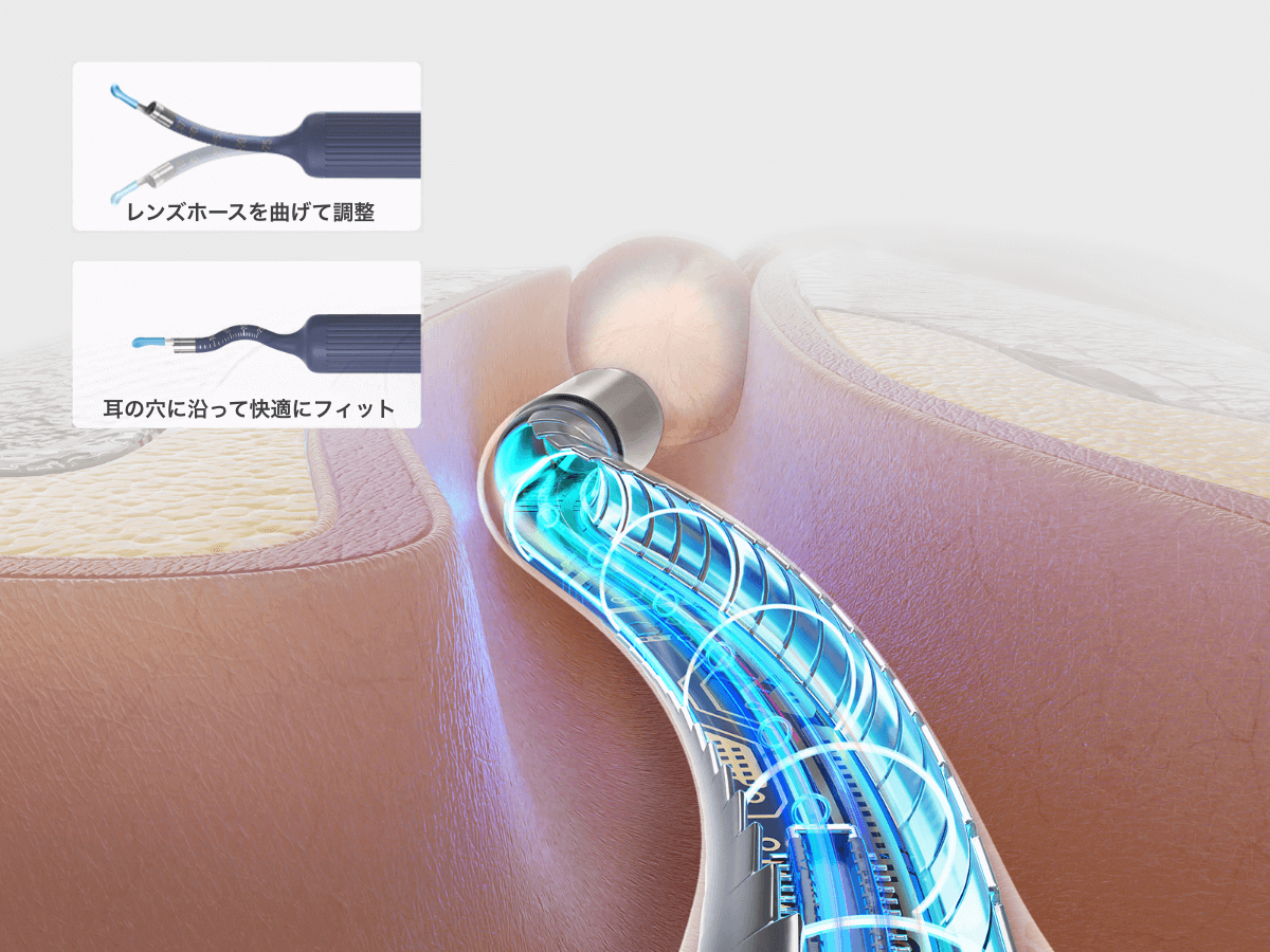 さまざまな耳の形に快適にフィットく